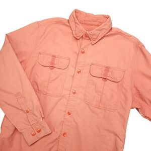 LL Bean Insect Shield Shirt Mens Medium Pink Vented Hiking Fishing Outdoor
